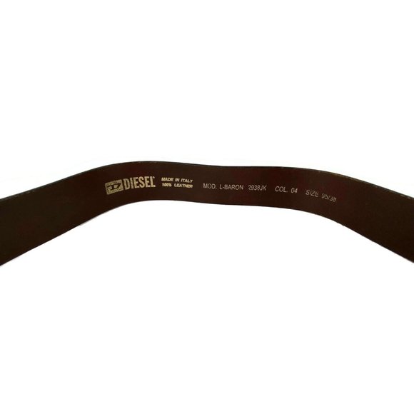 Diesel Wide Logo Large Leather Belt & Buckle - Picture 2 of 6